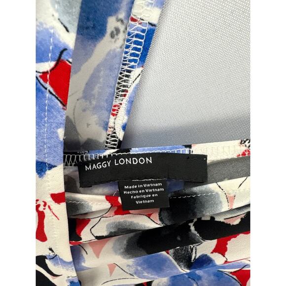 Maggy London Women’s Multicolor Floral Midi Dress Size 14 – Fit & Flare Dress - Picture 3 of 4